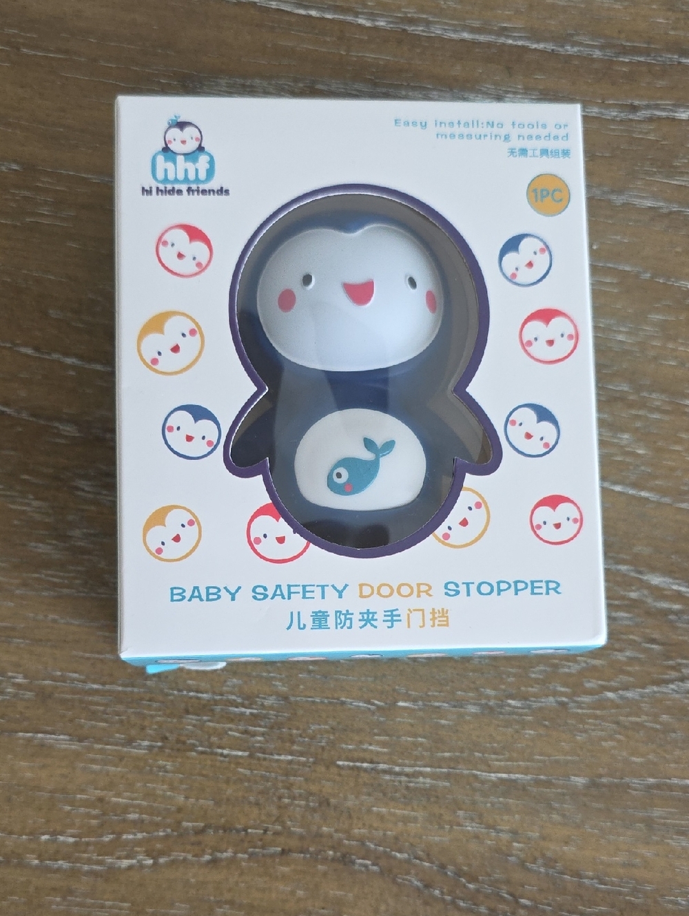 Hi Hide Friends Baby Safety Door Stopper - Navy & White
